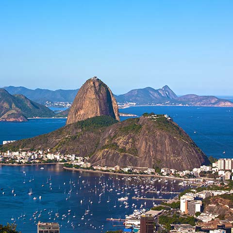 View of Sugarloaf Mountain in Rio de Janeiro that can be visited on a Brazil vacation