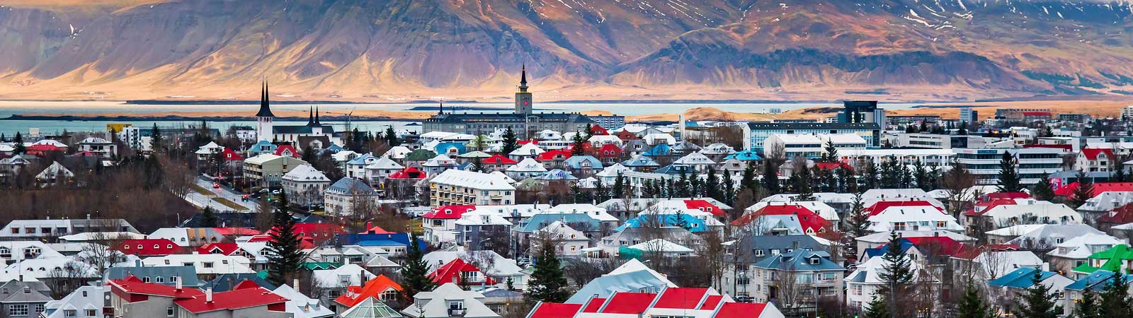 Panoramic view of Reykjavík on an escorted Iceland vacation