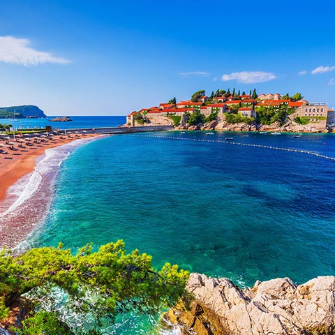 View of the Adriatic Sea on an escorted Montenegro vacation