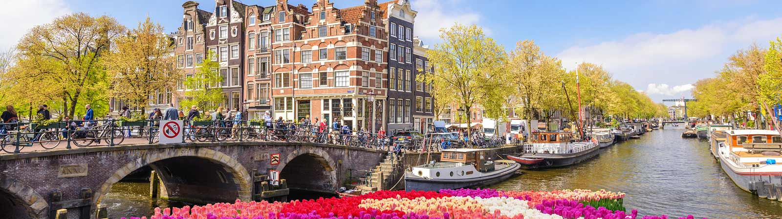 Panoramic view of Amsterdam on an escorted Netherlands vacation