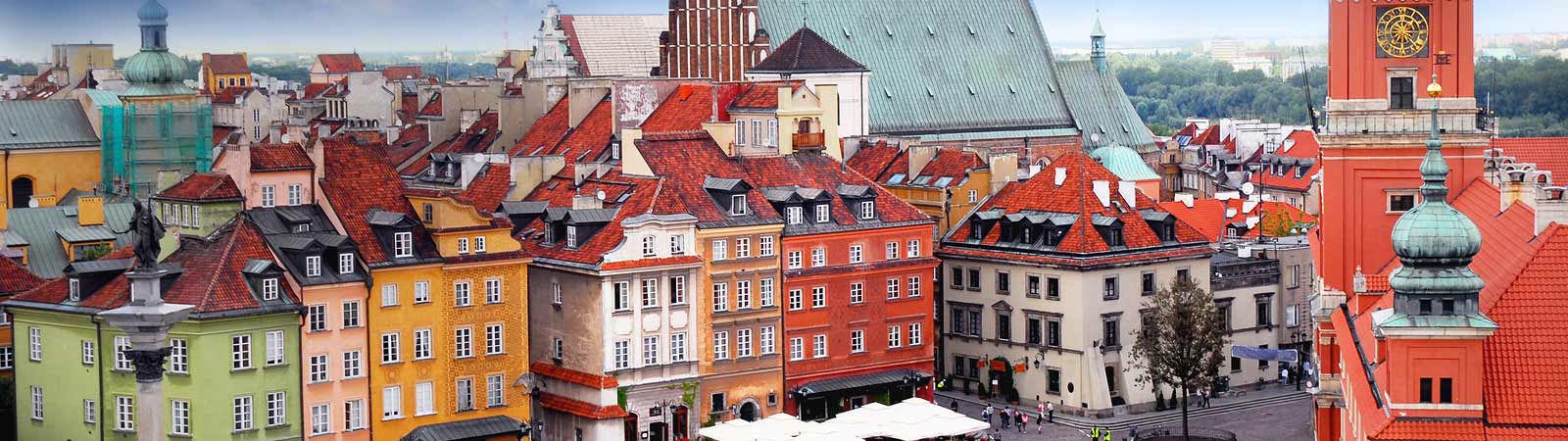 Panoramic view of Warsaw on an escorted Poland vacation