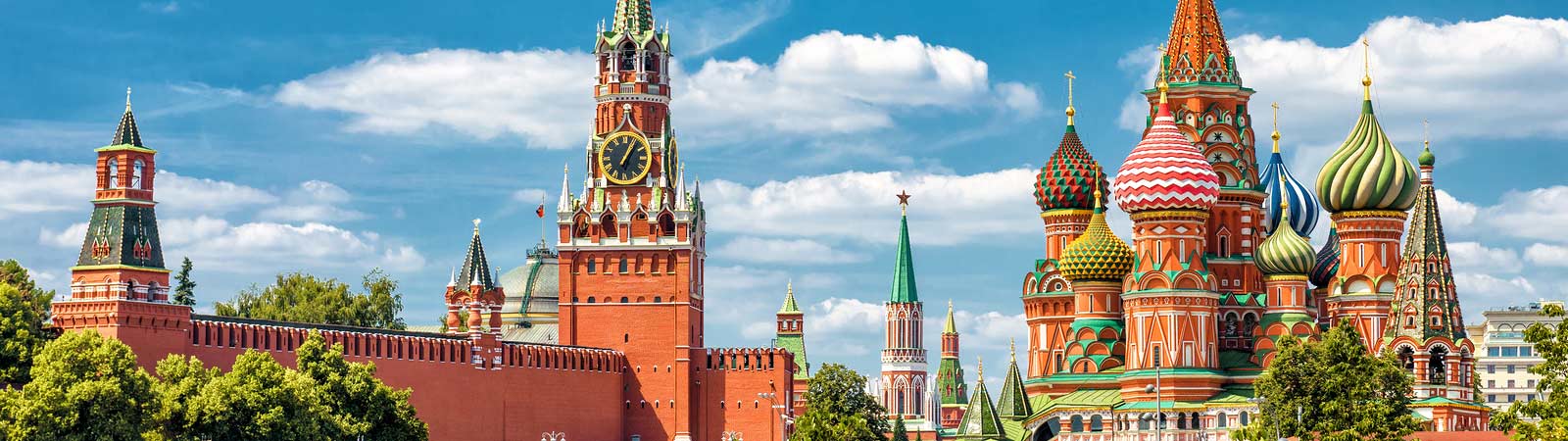 Panoramic view of Moscow's Red Square on an escorted Russia vacation